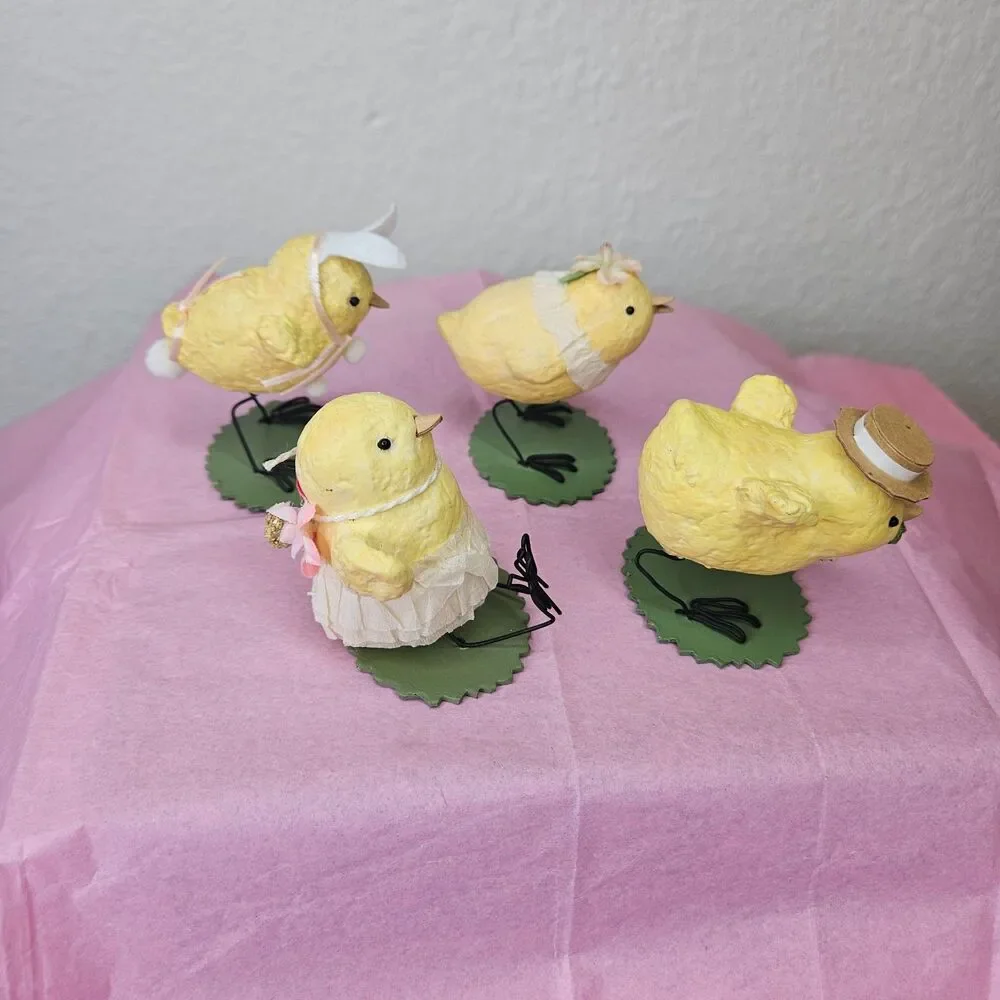 Vintage Hallmark Spring Easter Chick Figurines Set of 4 Joanne Eschrich 2004